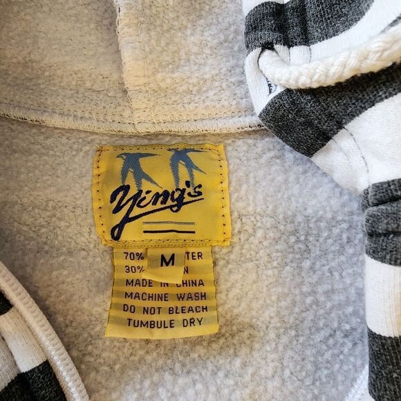 Yings Kids Size Medium Black And White Striped Zip Hoodie Alcatraz Swim Team - Picture 8 of 8